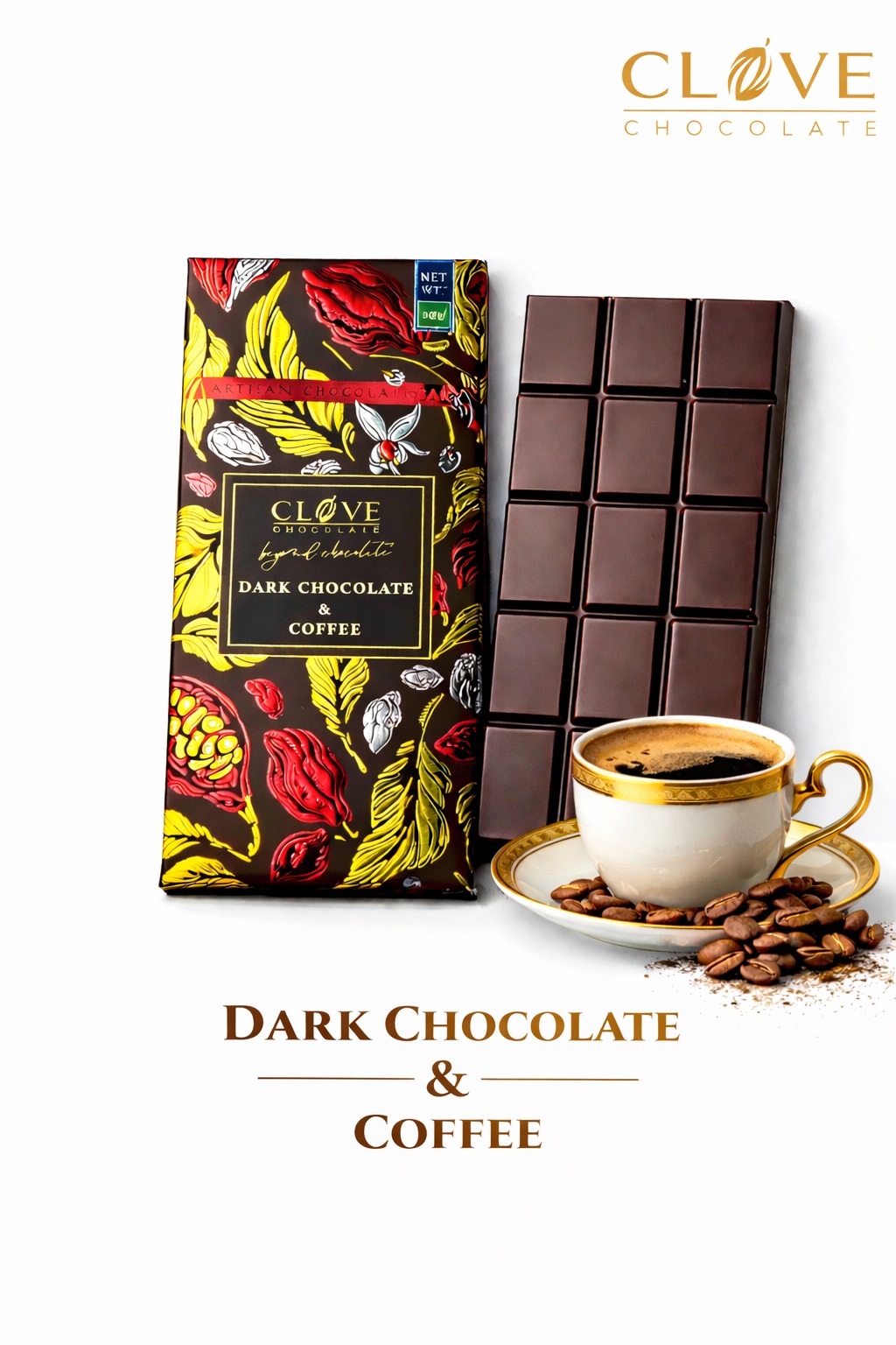 Dark Chocolate Bar with Coffee – 60g - Image 2
