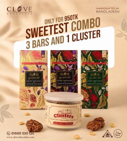 Clove Chocolate 3 Bar and 1 Cluster Combo